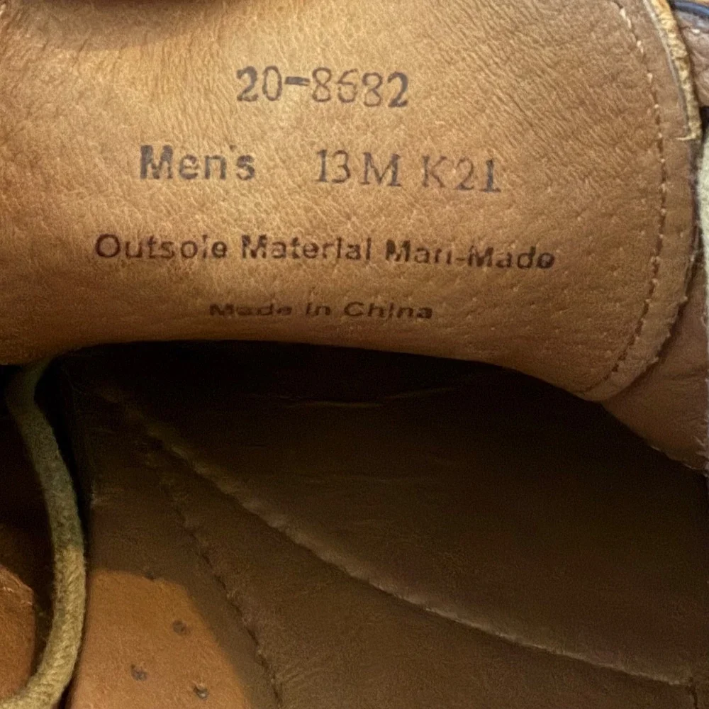 Johnston & Murphy Oxford Tan Leather Brogue Cap Toe Dress Shoes 13 M 20-8582